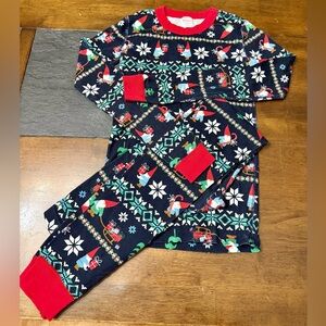 Hanna Andersson Kids Pajama Set - Gnome Red and Blue